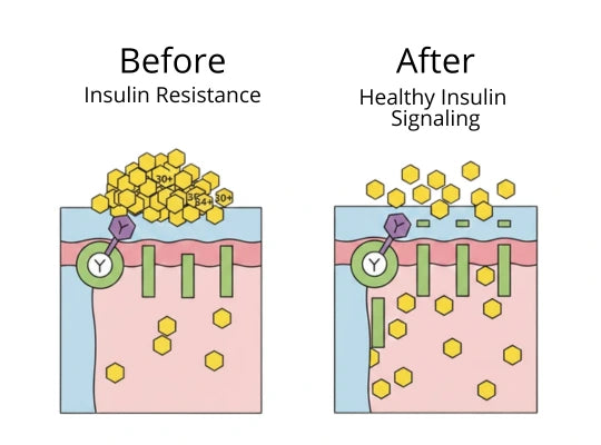Insulin sensitivity before vs after